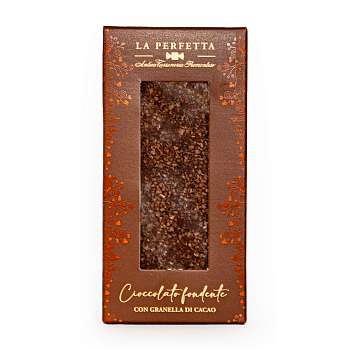 Шоколад темный 70% с кусочками какао "LA PERFETTA", плитка, ANTICA TORRONERIA PIEMONTESE, 0,085 кг (карт/кор)