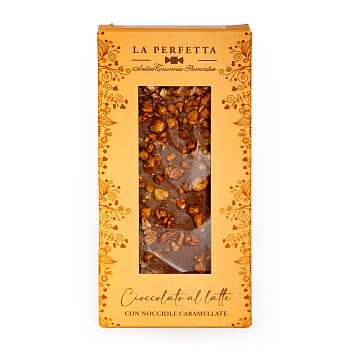Шоколад молочный с карамелизированными лесными орехами "LA PERFETTA", плитка, ANTICA TORRONERIA PIEMONTESE, 0,085 кг (карт/кор)