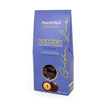 Фундук (лесной орех) в темном шоколаде LE NOCCIOLE GOLDEN LINE, драже, MAXTRIS, 0,15 кг (карт/кор)