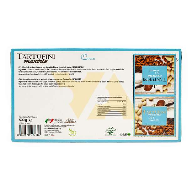 Миндаль в белом шоколаде со вкусом кокоса TARTUFINI, MAXTRIS, 0,5 кг  Confetti Maxtris Италия