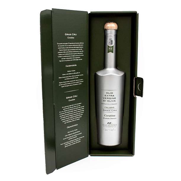 Масло оливковое первого холодного отжима GRAN CRU MONOCULTIVAR CORATINA, GALANTINO, 0,5 л (ст/бут в коробке)  Frantoio F.lli Galantino S.N.C. Италия