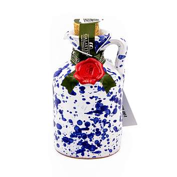 Масло оливковое первого холодного отжима FRUTTATO MEDIO, GALANTINO, 0,1 л (керамический кувшин FANTASIA AZZURRO голубой)