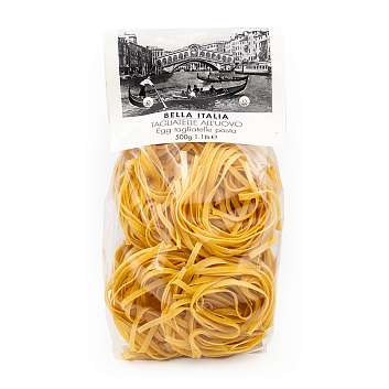 Тальятелле яичные, паста из твердых сортов пшеницы, BELLA ITALIA, 0,500 кг (пл/пак)