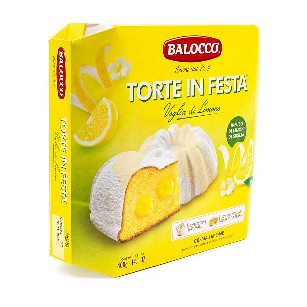 Торт с лимонным кремом TORTE in FESTA, BALOCCO, 0,400 кг (карт/кор)  Balocco Италия